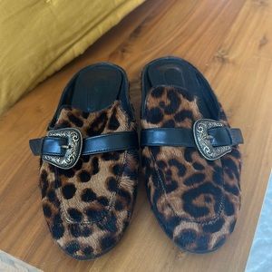 The Kooples animal print mules